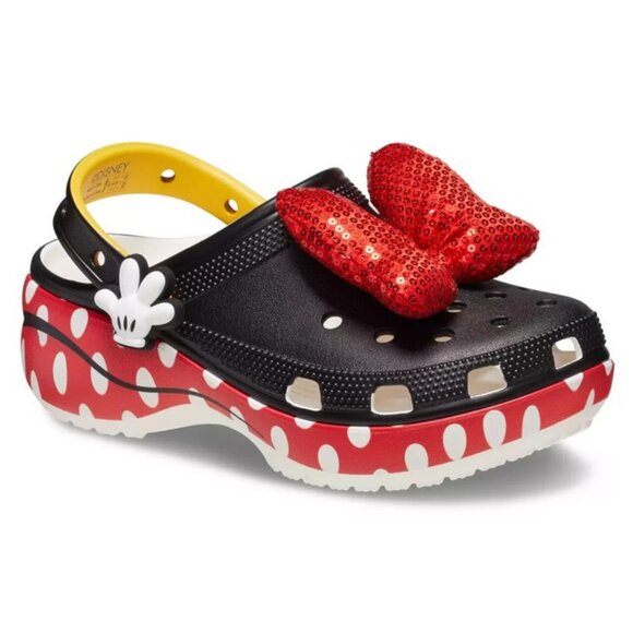 NEW Crocs - Women's Size 6, 7 - Minnie Mouse Classic Platform Clog - Black/Red - Picture 3 of 7